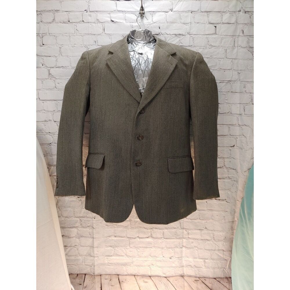 Enrico Gelini VINTAGE Mens Size 42R Brown Chambray Blazer.